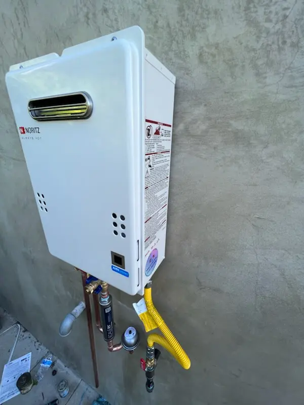 Tankless water heater installation for Tiffany Woods homes